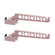 JIU 접이식 미니 옷걸이 창틀 빨래 건조대 2개, 베이비 핑크