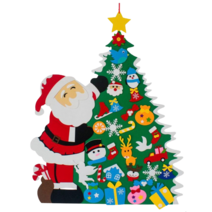 DIY 펠트 크리스마스 트리 나무 만들기 KC인증 - 셀프 부직포 트리 전구 장식 어린이 벽트리, 스노우산타트리