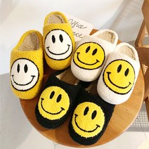 1+1 스마일 뽀글이 슬리퍼 3컬러 털 실내화 거실화