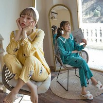 여성 2색 프리사이즈 편안한 땡땡이 잠옷 상하셋트