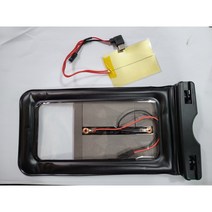 멀티팩토리 자석만능방수팩열선 찍판열선 열선젠더 C타입 열선젠더 교체형 열선젠더 자석충전패드 찍판 딱판 아크릴충전패드 자석만능방수팩 배달대행거치대 자석거치대 비모토 모니스타, 자석만능방수팩+(C타입열선젠더2개)