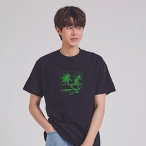 키밍 야자수 바다 여름휴가룩 여행룩 편한반팔티
