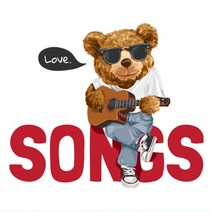 전사지 -3D전사지]기타치는 곰(93006), 1개