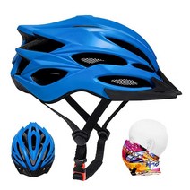 프리미엄 성인용 자전거 헬멧 헤드웨어 포함 탈착식 선바이저 22개의 공기 통풍구가 있는 경량 자전거 헬멧 사이클링 롤러 스쿠터 호버 보드 BMX 스케이트보드 라이딩용 (블루, blue