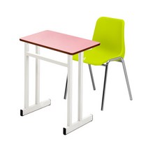 (착불배송) 1인용 절약형 책걸상세트 S0325 (책상1+의자1), 핑크, 머스타드