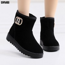 DFMEI 스노부츠 논슬립온 부츠 히든 플랫 미들