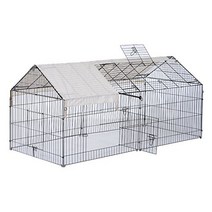 PawHut 87” x 41” Outdoor Metal Pet Enclosure Small Animal Playpen Run for Rabbits Chickens Cats S, 1