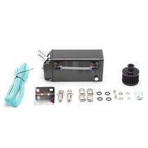 오일캐치탱크 캐치탱크 캐취탱크 범용 알루미늄 레이싱 오일 캐치 탱크 스퀘어 저수지 엔진 연료 브리더 필터 키트, [02] Black