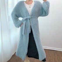 뽀샤시 앙고라 벨티드 로브 루즈핏 롱 가디건 (4color)