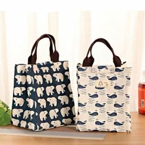 북유럽 스타일 에코백 원단 점심 도시락 보온 보냉 백 쇼플, 고슴도치