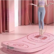 써니요가 두꺼운 요가 줄넘기 매트 층간소음 방지 실내 운동 점핑 매트, 사각형 8mm 라이트 그레이