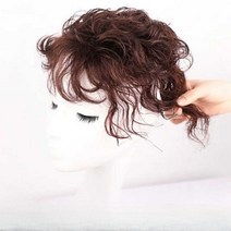 엄마가발 조각 정수리 부분 중년 노인 여성 셋팅펌, 상세 페이지 참고, 머리길이 연장 25CM-다크 브라운
