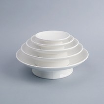 원형 굽접시 블랙&화이트 3호(18.1xh5cm) 높이감있는 업소용그릇, 화이트