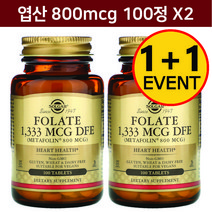 2개 솔가 엽산 800 mcg 100 정 6개월분 Folate
