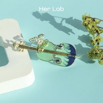 Her Lab기질 아름다운 패션 나비 바이올린 브로치 여성 하이 엔드 성격 절묘한 에나멜 브로치 카디건 자켓 액세서리