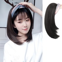 여성 헤어밴드형 단발헤어가발 머리띠 부분가발 트렌드 패션가발, B타입