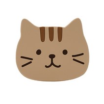 귀여운 고양이 티코스터 컵받침대 5종, 고양이 컵받침대 1P 노랑이