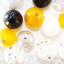 하늘풍선파티 컨페티풍선세트15개 10개 헬륨효과 파티 장식 생일 투명 천장, 블랙러시안15P, 1개