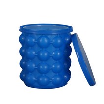 업소용 가정용 캠핑용 수냉식 제빙기2 in 1 ice cube maker 버킷 실리콘, 파란색