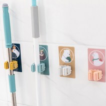 아트프레임 일러스트 다용도 걸이 청소도구걸이 물걸레 밀대, 1개, 민트