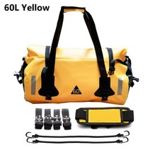 오토바이 가방 야외 PVC 드라이 자루 가방 방수 40L 60L 80L 어깨 가방 다이빙 수영 하이킹 운전 여행 키트, 05 yellow 60L, 1개