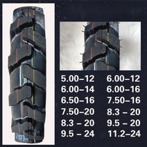 트랙터 타이어 관리기 구멍 논 밭 지게차 농업 오프로드 펑크 교환 추레라 8.3-24, 600-16 이너 튜브 향상된 그립 타이거