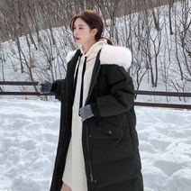 롱 패딩 경량 여성 겨울 후드 구스 다운 파카 오리털 여자 패션 대학생 점퍼