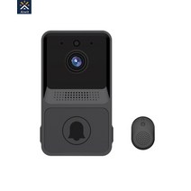 IoT Ai 인터폰 비디어폰 설치 교체 스마트 홈 와이파이 도어 벨 야외 무선 초인종 카메라 차임 양방향 오디, 01 Black