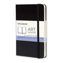 Moleskine 아트 스케치북 하드 커버 미디엄 11.4 x 17.8씨엠 CM(4.5 7인치) 플레인/블랭크 블랙 88페이지, Black