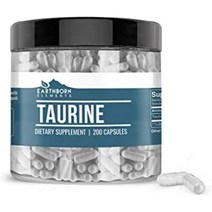 Earthborn 요소 타우린 200 캡슐 순수 앰프 원액 첨가물 없음, 1120mg