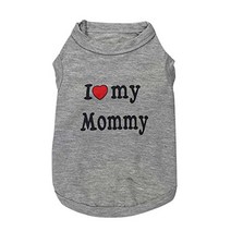 Pet Dog T-Shirt I Love My Daddy Mommy Vest Gift Costume Clothes for Small Puppy Cat Kitten Yorkshire, 1