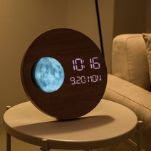 나스카피 더문 인테리어 무소음 LED 탁상 겸용 벽시계, 더문 LED 벽시계