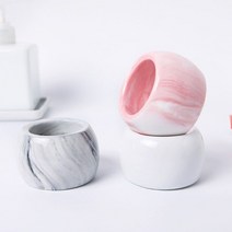 세라믹 타원형 치약 칫솔 꽂이 3컬러, 01.화이트