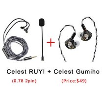아이돌마이크 핀마이크 방송용마이크 Kinera Celest RUYI 이어폰 케이블 분리형 붐 마이크 IEM 오디오 픽업 게임 E스포츠 라이브 스트리밍 헤드셋, [06] Ruyi with Gumiho, 06 Ruyi with Gumiho