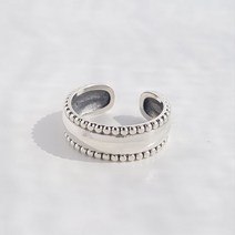 올데이퀸 925 실버 엔틱 볼 밴드 오픈 링 순은 반지
