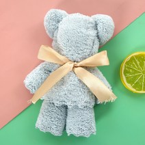 산호 벨벳 곰 수건 성인 수건 아기 보름달 행사 잔치 결혼 선물 비즈니스 연례 회의 선물 투명 가방, 30x30cm, 1개, A-라이트 그린