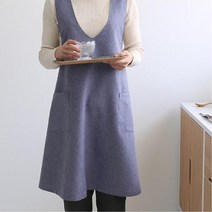여성 포켓 브이넥 롱 X형 단추 앞치마 주부템 부엌앞치마 고양이목욕 집밥
