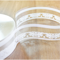 OPP무스띠(얇음) / 레이스 / 높이 5cm x 길이 400M / 피스띠 / 케익띠 / 조각케익띠