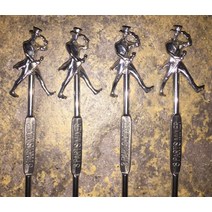 LOT OF 4 조니 워커 HIGHBALL DRINK STIRRER Swizzle Stick 스테인리스 Swag Bag