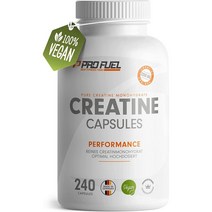 독일 ProFuel 크레아틴 영양제 근육 근력 비건 240캡슐 3644mg, 1