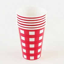 종이컵 7온스 6입 [체크 다크그린], 체크 다크그린