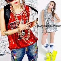 NO1 스팽글 박스 나시/오버사이즈 루즈핏 블링 무대의상