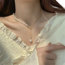 미스손 49cm 디자인 감각 담수진주 목걸이 천연진주초커