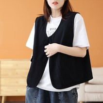 봄여름 여성 빅사이즈 캐주얼 카고 린넨 베스트