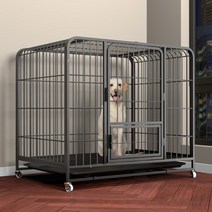 대형견집 마당 큰개집 하우스 만들기 이동식 바퀴형 애견 대형견 케이지, 7.  125x95x110 60kg 블랙