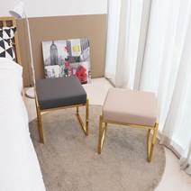 인테리어 디자인 카페 미니 간이 보조 스툴 화장대의자 모음, 02. 클로이 (그레이PU) CLT