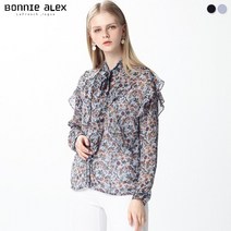 보니알렉스(BONNIE ALEX) 플라워 러플 블라우스 (택가격:98000원)