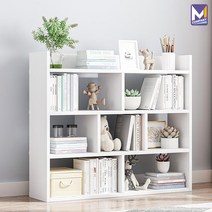 MCOMPANY 북선반 책꽂이 전면 책장 인테리어 화이트 사무용 사무실 거실 유아용 북엔드 매거진렉 다용도 선반 정리 수납 스탠드 진열대 정리대 가정용 [화이트 책꽂이], white
