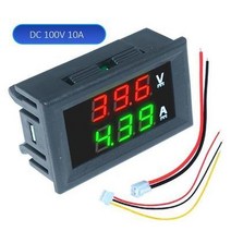 전기계량기 DC 100V 10A 전압계 전류계 파란색 빨간색 LED 앰프 듀얼 디지털 게이지, [06] RedGreen
