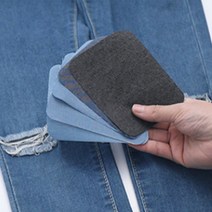 톡톡창고 청바지 셀프 수선 데님 리폼 찢어진청바지 가랑이 누빔 구멍 패치 밑위, 소-청